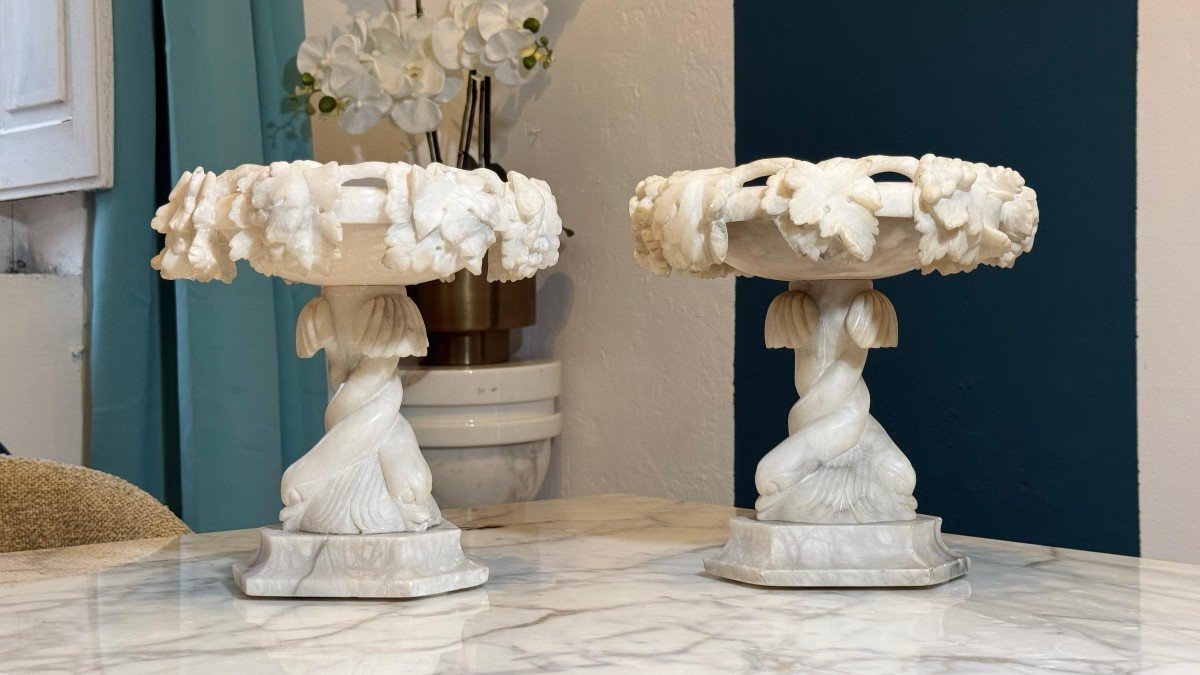 Pairs Of Antique Marble Vases-photo-6