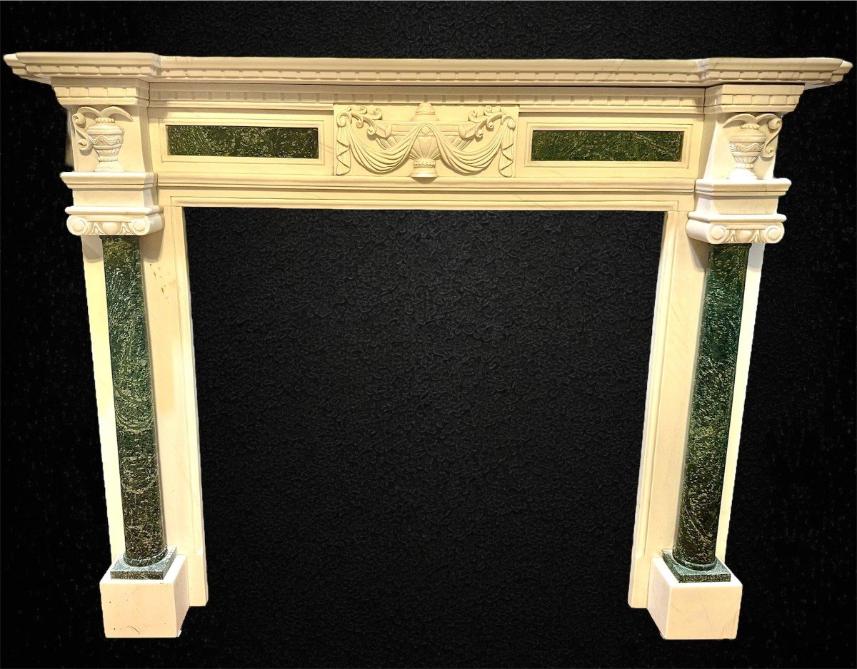 Fireplace Frame In White Statuary Carrara Marble 