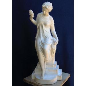 Great Statue Classical Girl Carrara Marble