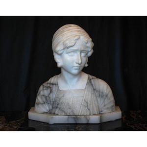 Bust Depicting A Young Girl Marble