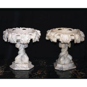 Pair Of Vases Marble 