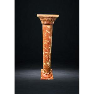 Special Big Column In Red Verona Marble 