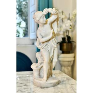 Statue Depicting A Naked Bather Marble