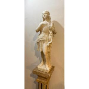 Great  Statue Depicting Joan Of Arc Marble