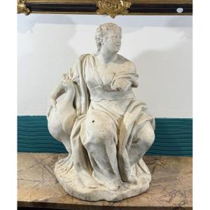 Statue Antique Représentant Junon Drapée Par Un Paon Carrara Marbre XVI°