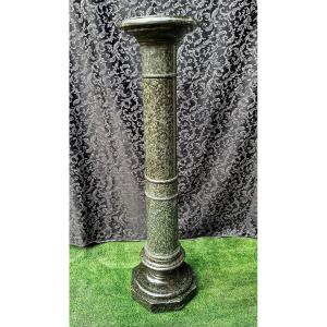 Antique Column In Green Marble 