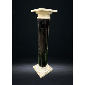 Column In Black Marble And White Statuary Carrara Marble 