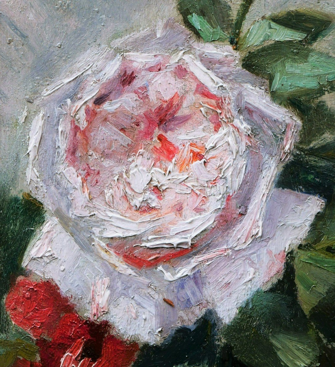 Impressionist French School, Late 19th Century, Rose Study-photo-3