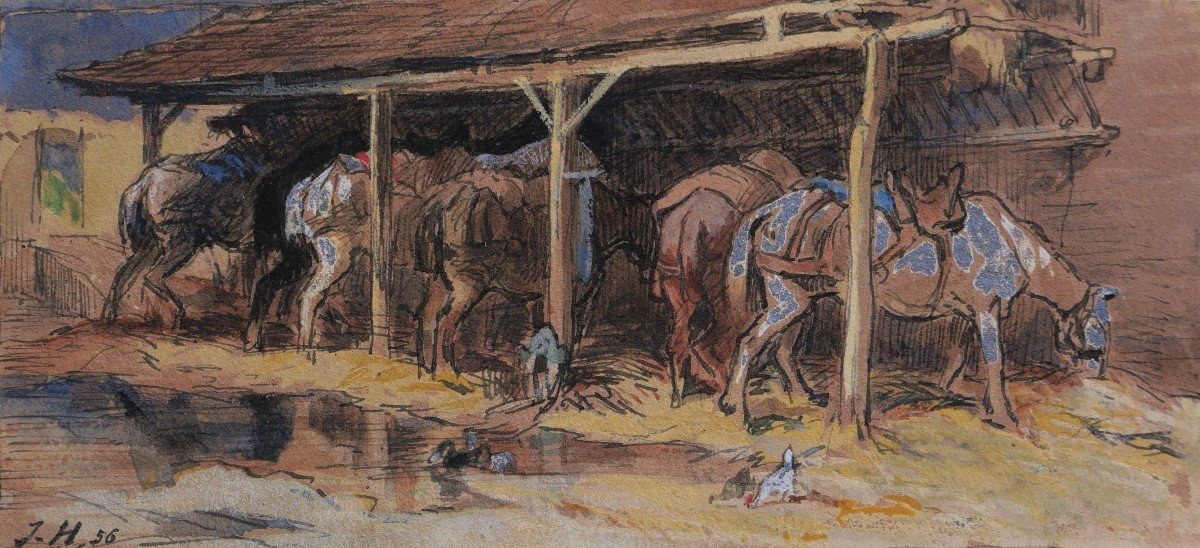 Jules Héreau, Horses In The Stable
