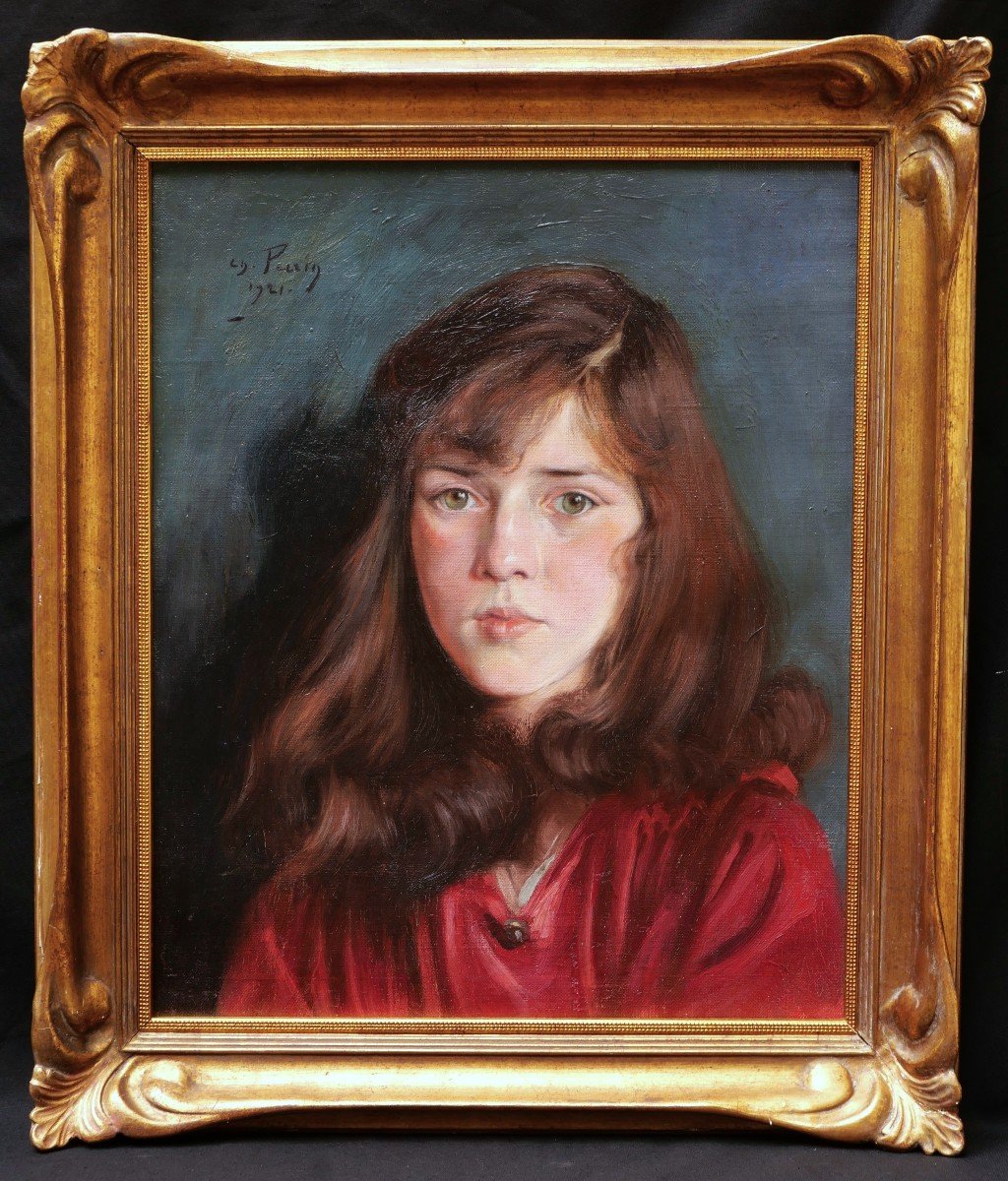 Charles Perrin, Portrait Of A Young Girl With Green Eyes-photo-1