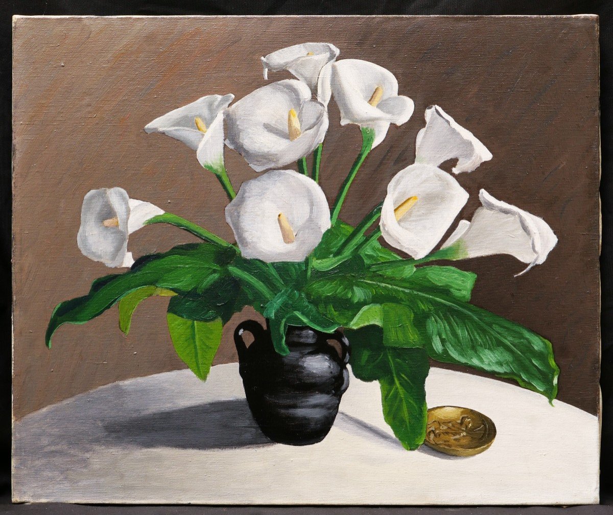 Georges Thill, A.k.a. Serge Ghillot, Vase With Arums-photo-3