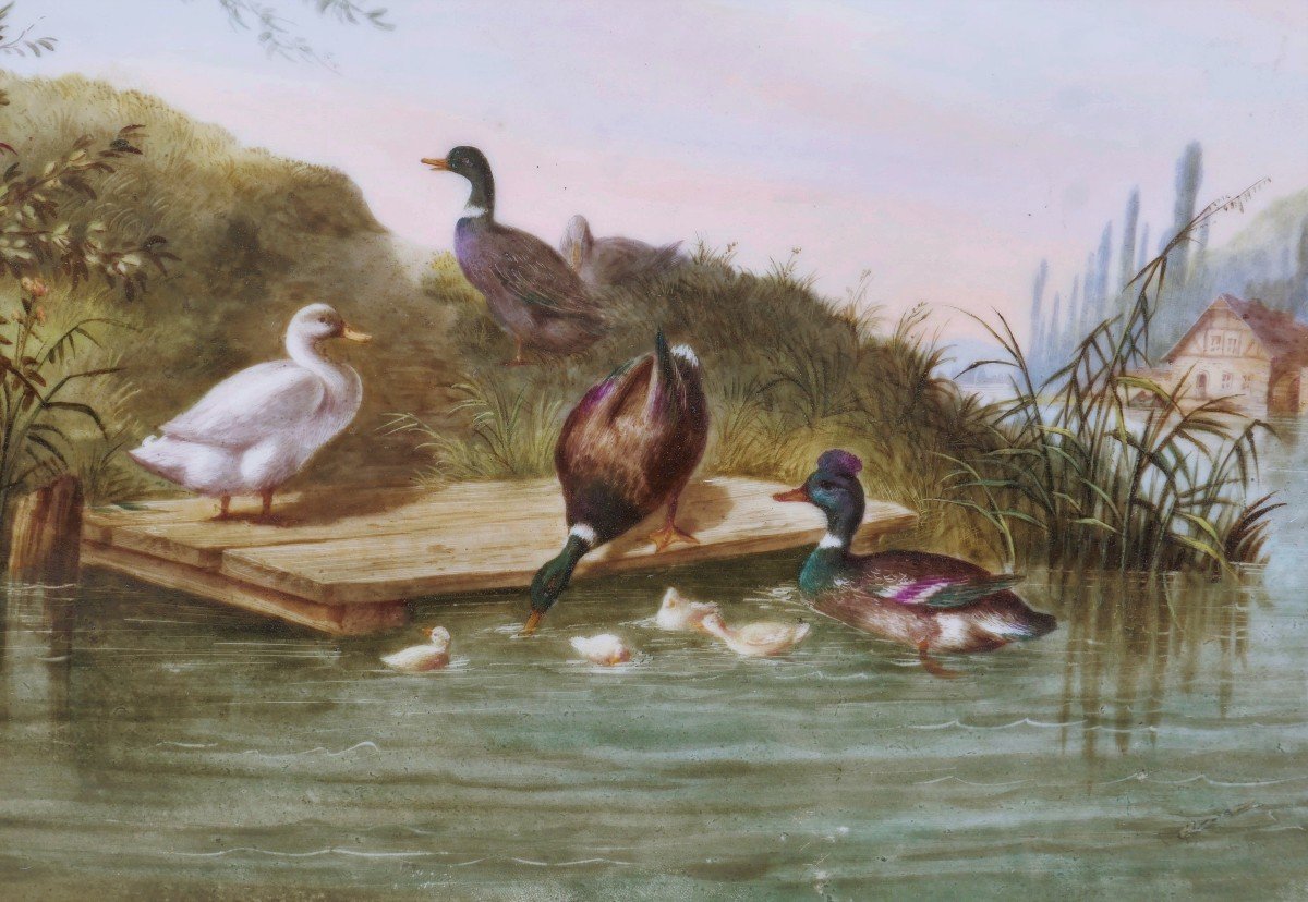 French Or German School Of The 19th Century, After Carl Jutz, Ducks And Ducklings-photo-2