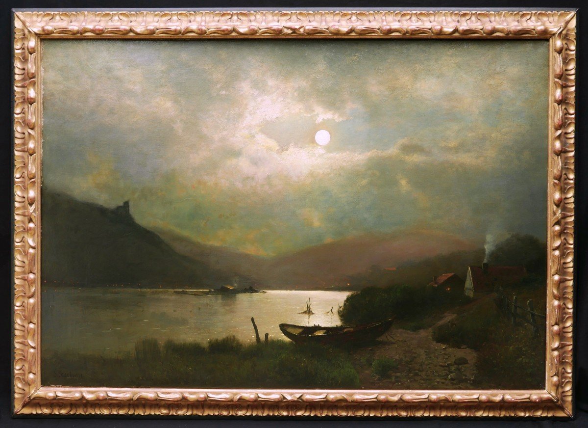 Sophus Jacobsen, Night View Of The Rhine (large Format)