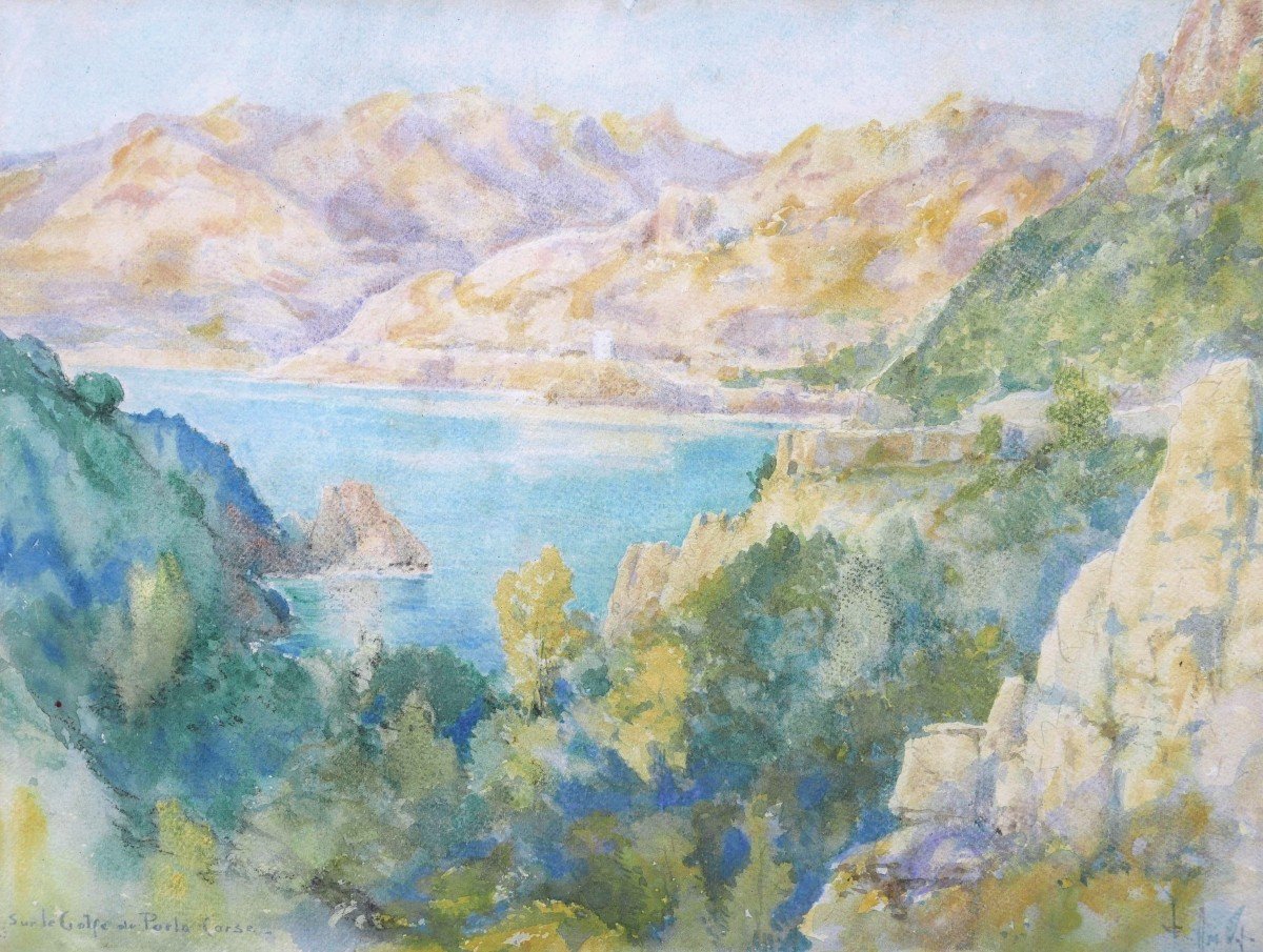 Émile Charles APPAY, Vue du Golfe de Porto en Corse