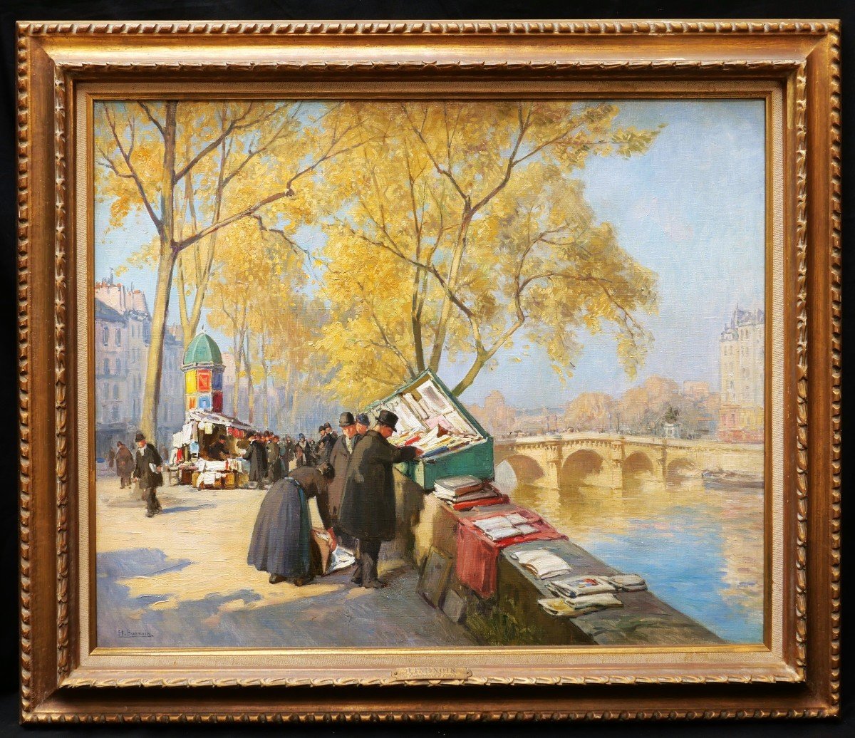 Henri Alphonse BARNOIN, Paris, les bouquinistes au Pont-Neuf-photo-4