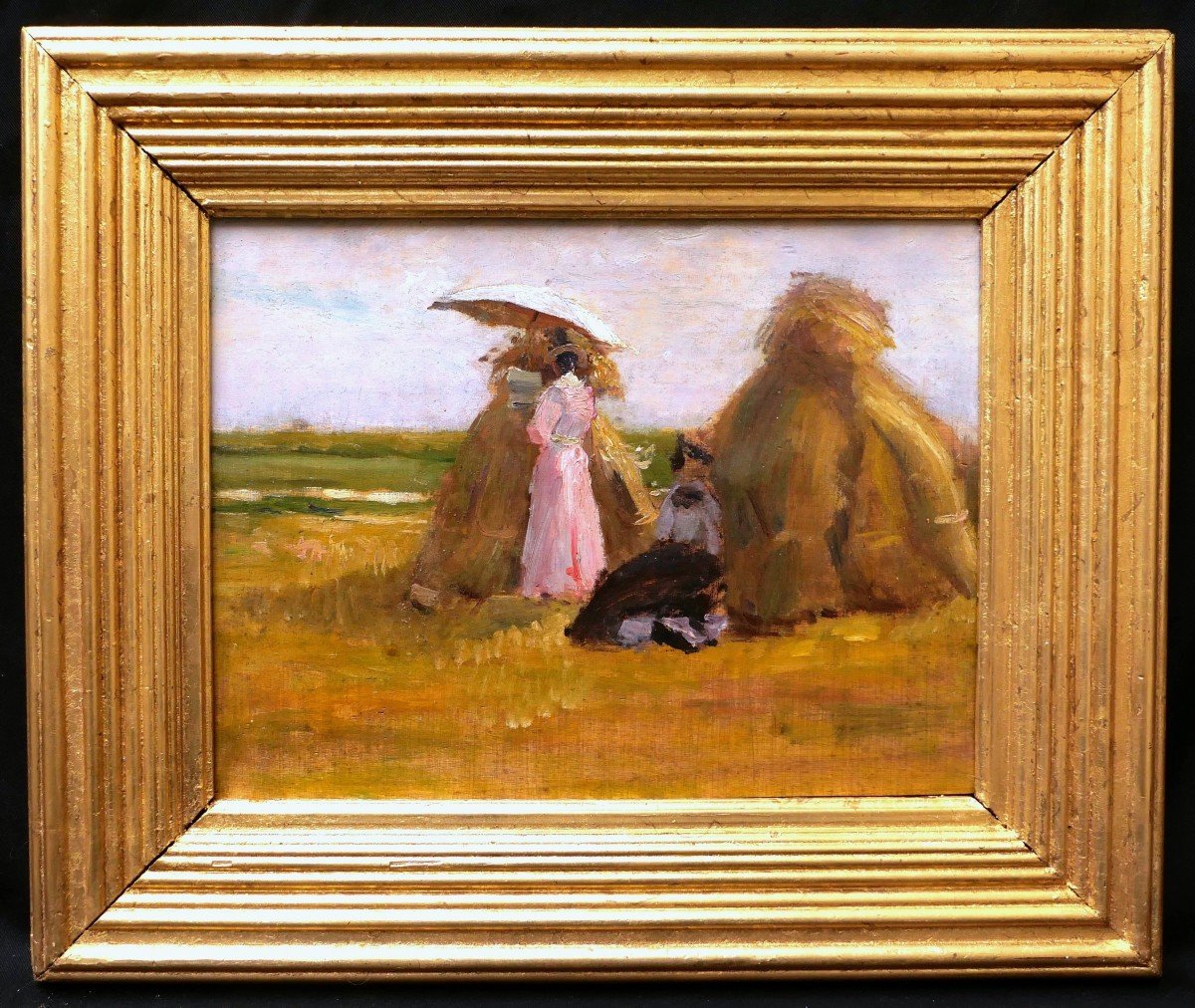 French School Circa 1900 – 1910, Two Women Artists Drawing In A Countryside Landscape-photo-3