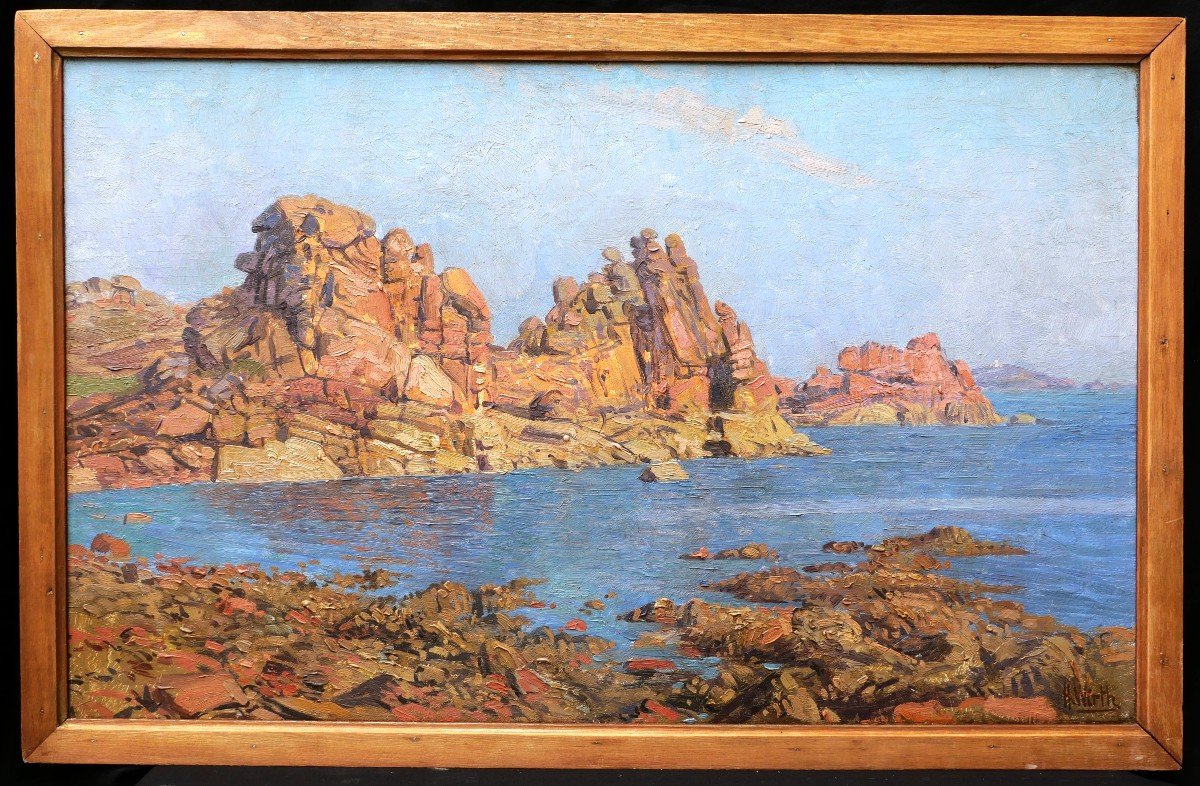 Prosper Henri Wirth, The Pointe Du Skewell In Ploumanac'h, Brittany-photo-4