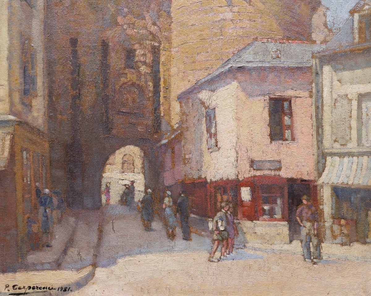 Paul Jean Marie Terpereau, Lively Scene In Front Of The Prison Gate In Vannes, Morbihan-photo-3