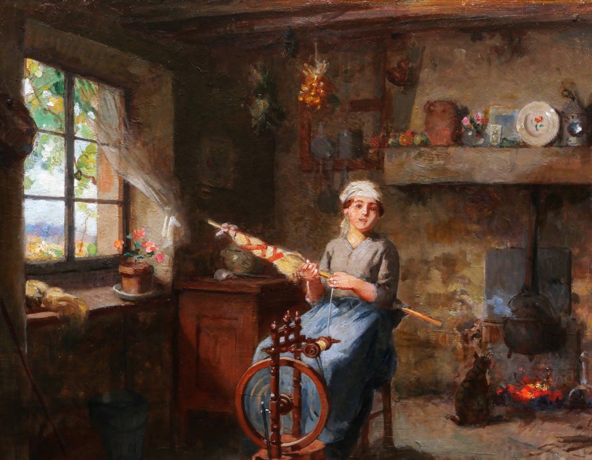 Gustave Surand, Spinner In An Interior-photo-2