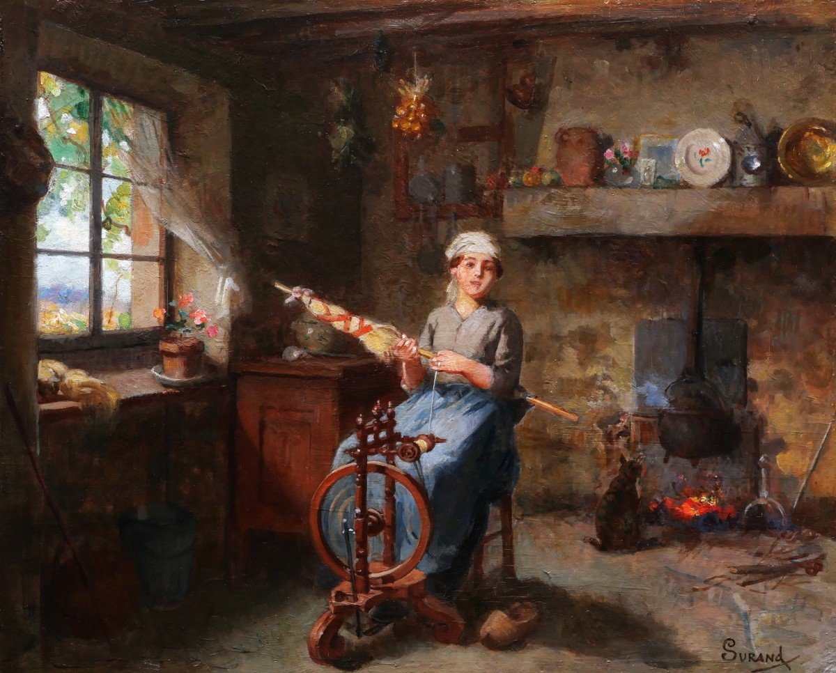 Gustave Surand, Spinner In An Interior