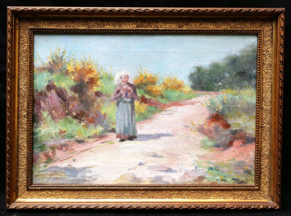 Jules Adler, Breton Woman On A Path-photo-3