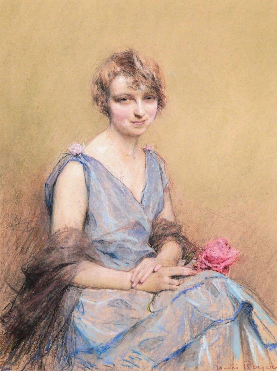 Henri Paul Royer, Young Girl With A Rose