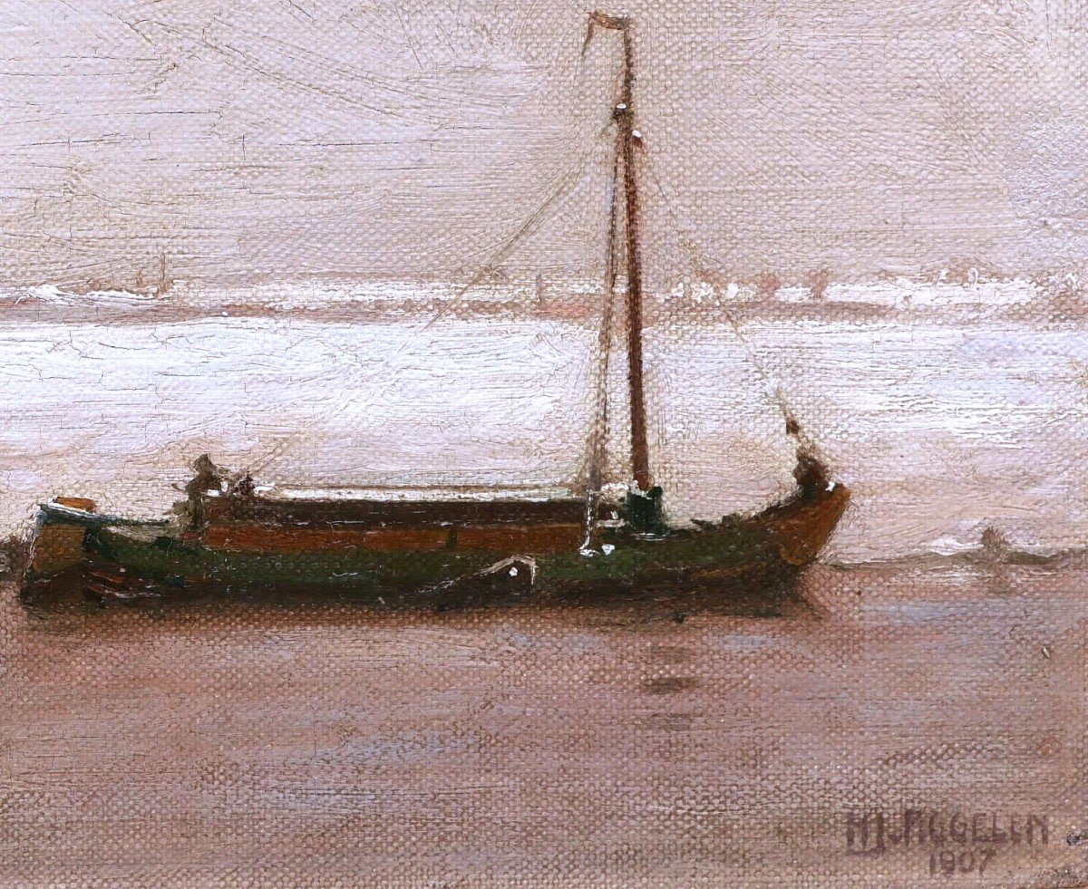 Hendrik Johannes Van Piggelen, Boat In Holland-photo-2