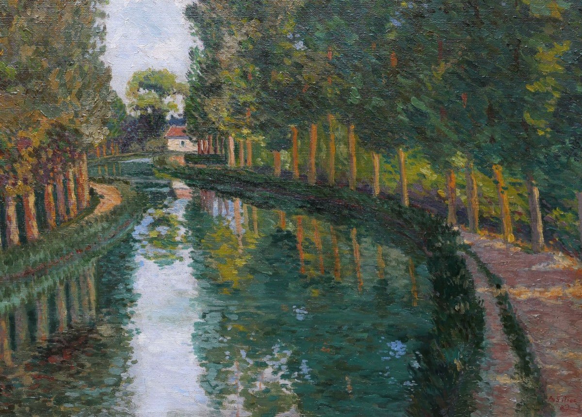 André Auguste SILICE, Vue du Canal Latéral à la Loire-photo-3