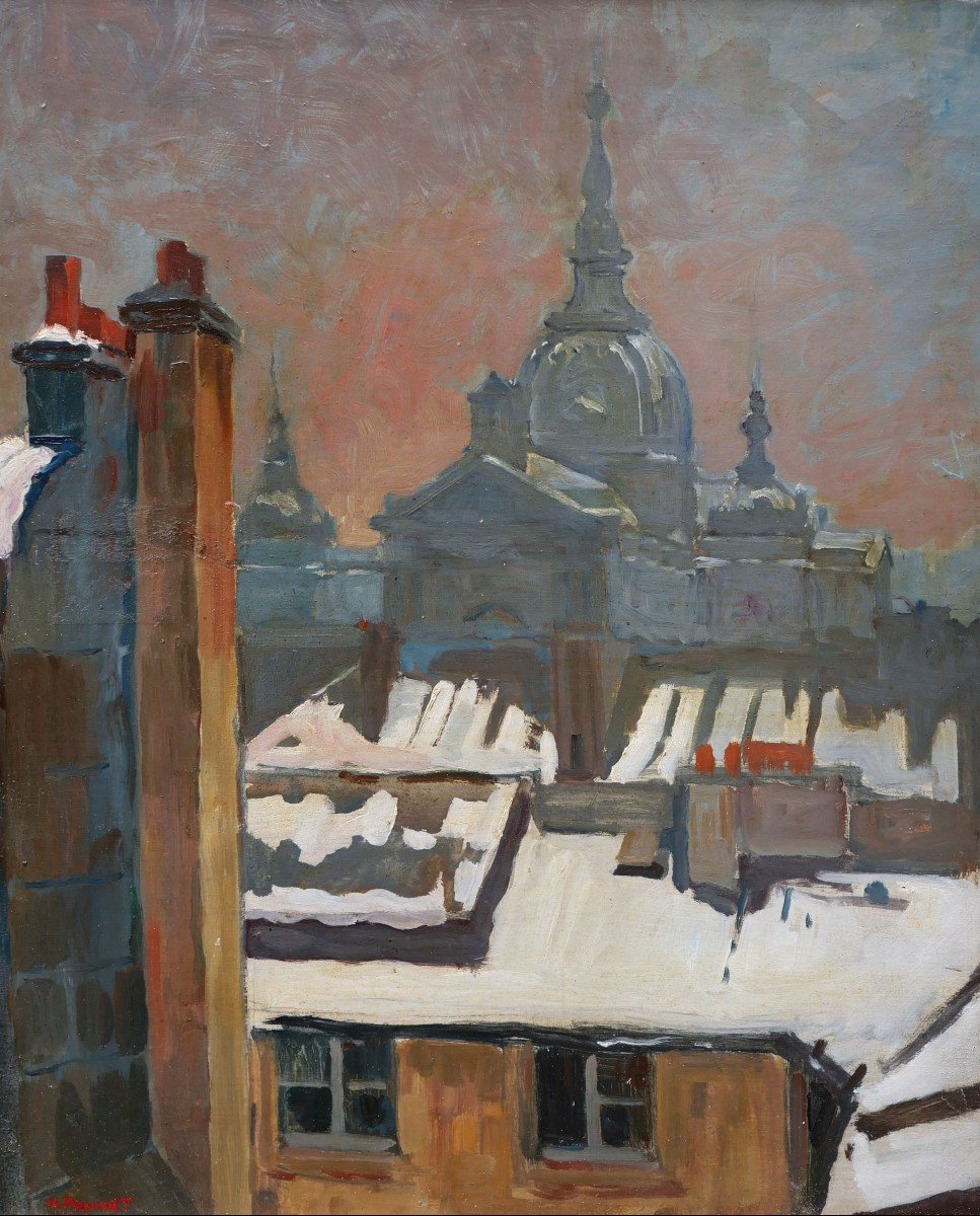 H. Prunet, Versailles, Saint-louis Cathedral Under The Snow