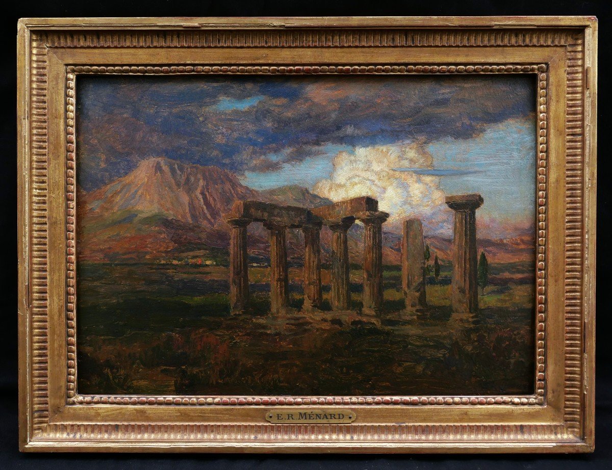 Marie Auguste émile René Ménard, The Temple Of Apollo In Corinth, Greece-photo-4