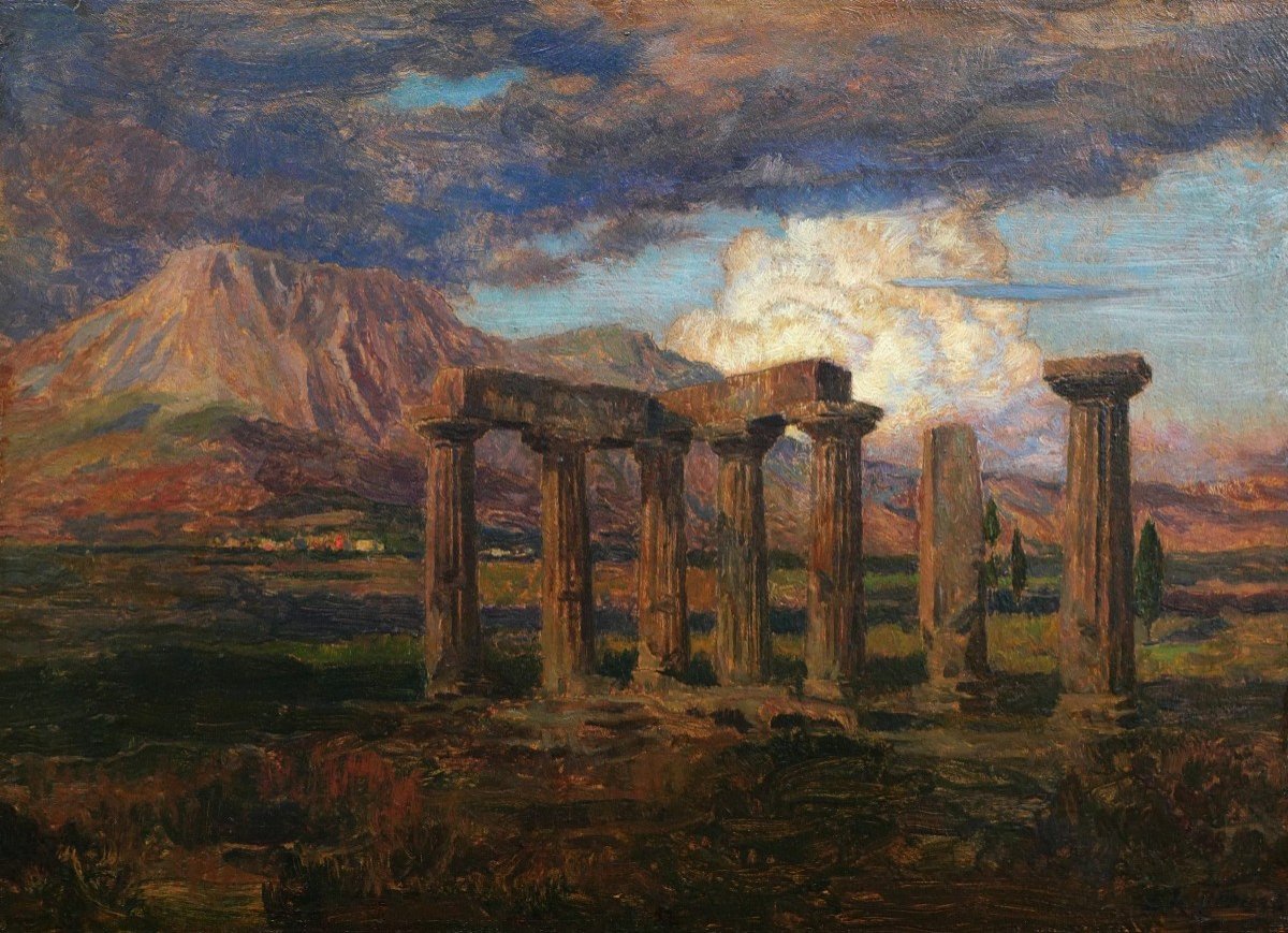 Marie Auguste émile René Ménard, The Temple Of Apollo In Corinth, Greece