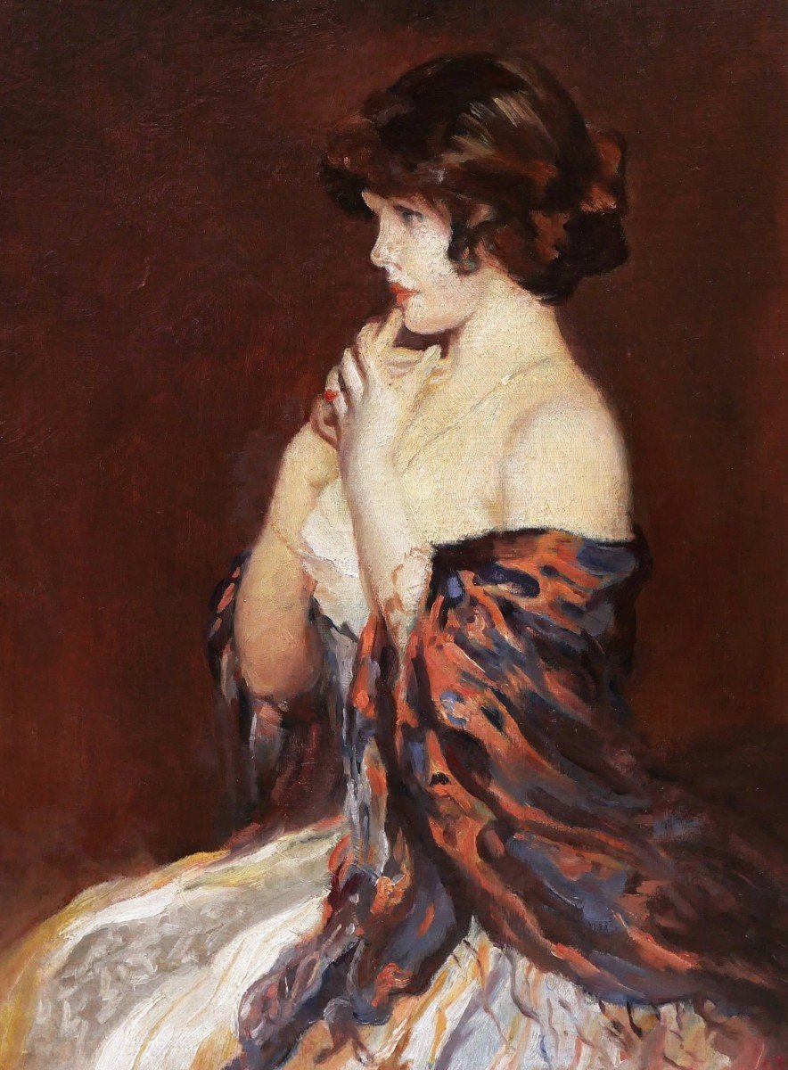 Attributed To Gabriel émile édouard Nicolet, Woman With Shawl (puzzled)