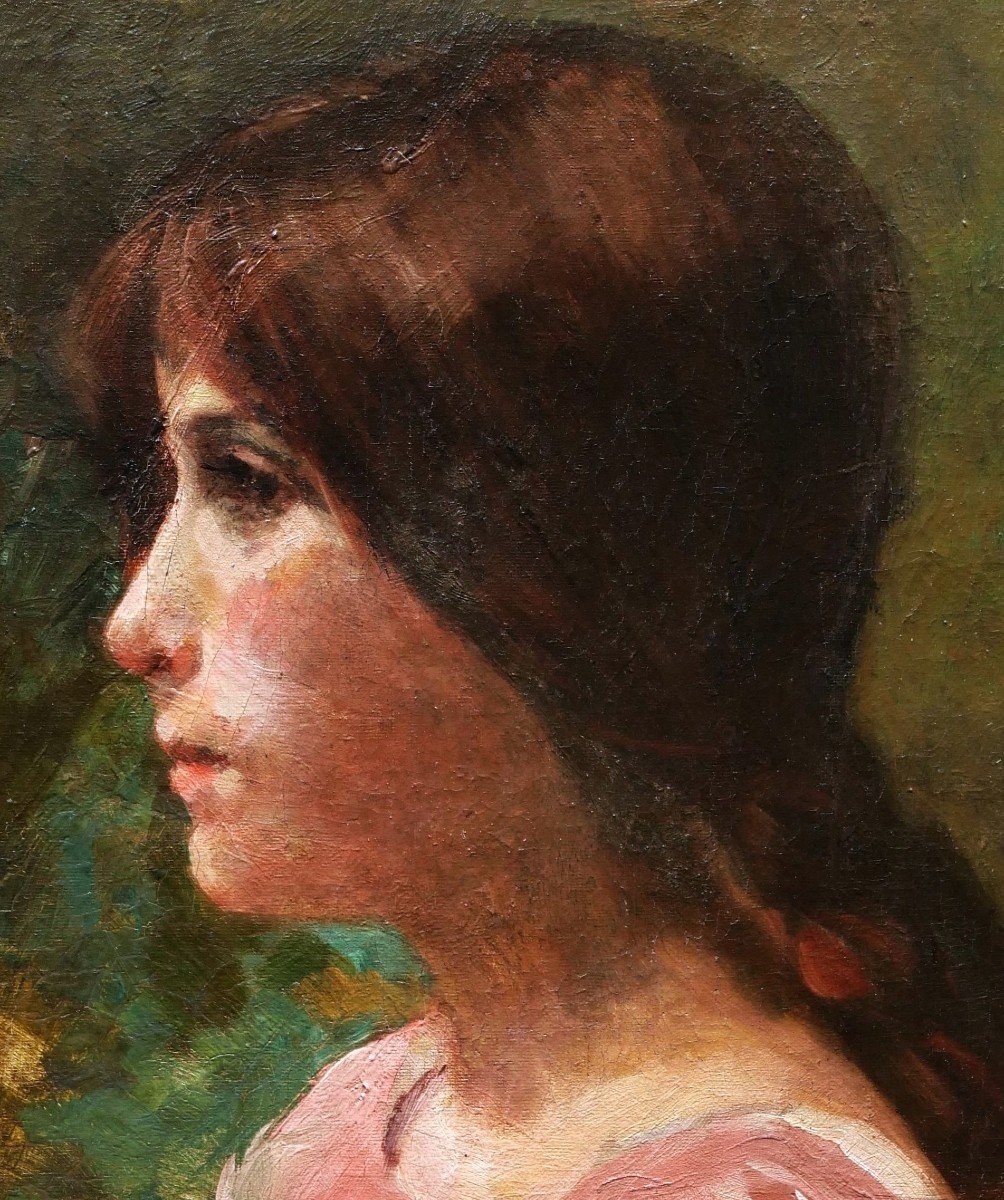 Ana De Carrié, Known As Anita Carrie, Portrait Of A Little Girl In Profile-photo-2