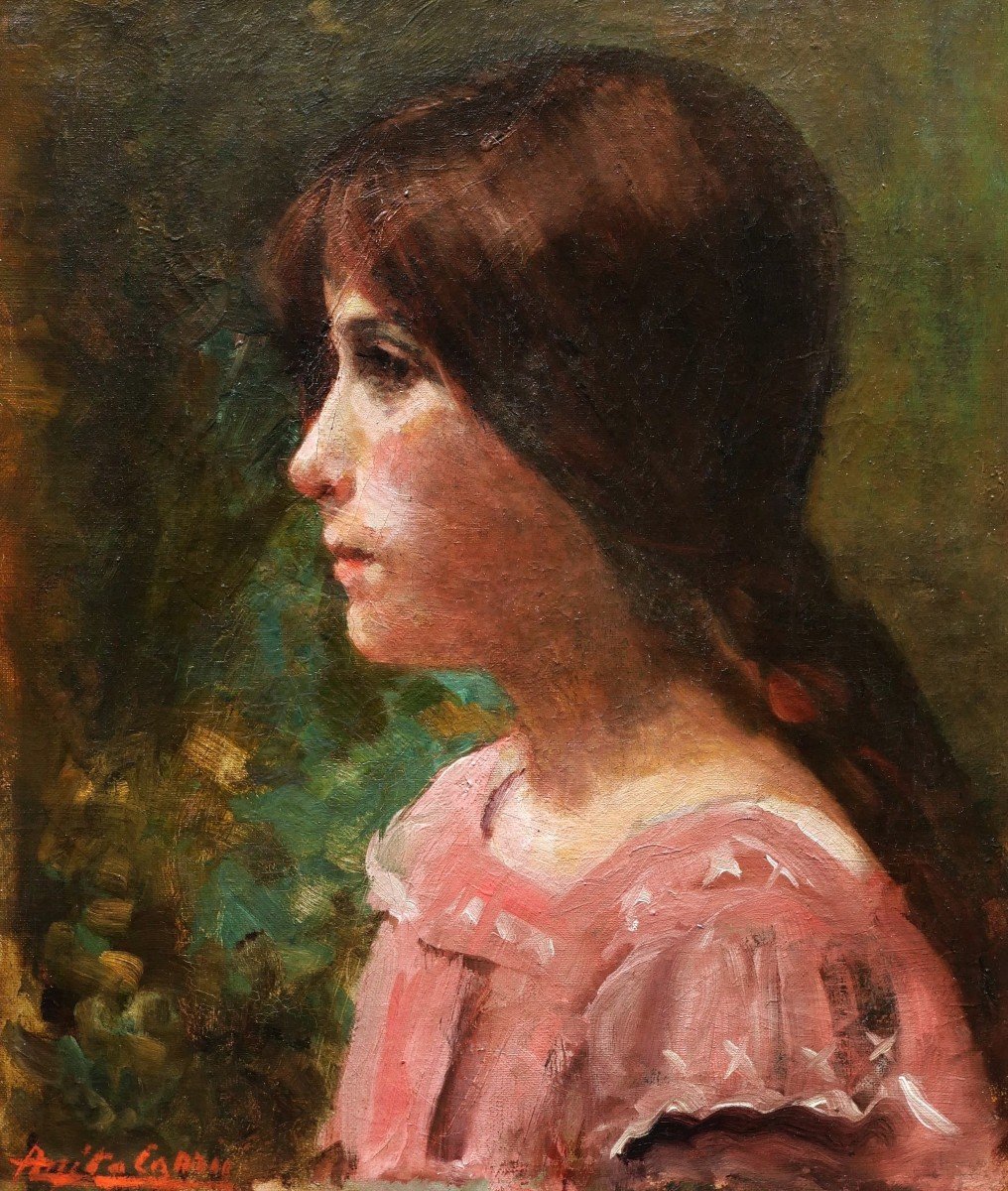 Ana De Carrié, Known As Anita Carrie, Portrait Of A Little Girl In Profile