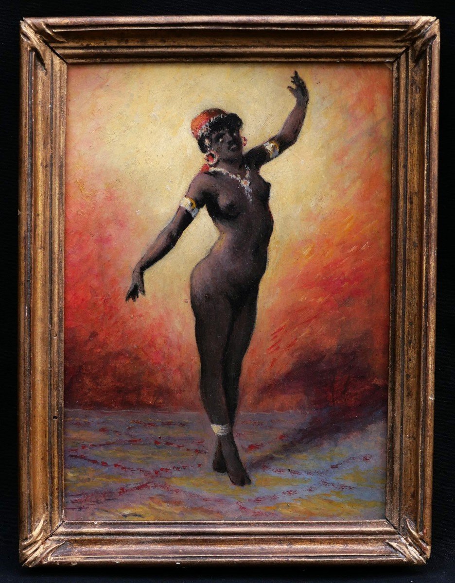 École FRANÇAISE circa 1910-1920, Danseuse noire nue-photo-3