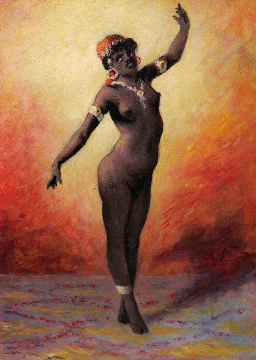 École FRANÇAISE circa 1910-1920, Danseuse noire nue