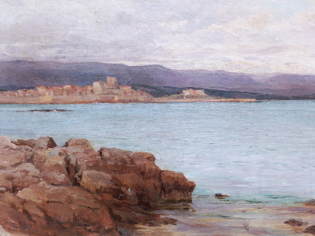 Attributed To Edgar Maxence, View Of Antibes-photo-2