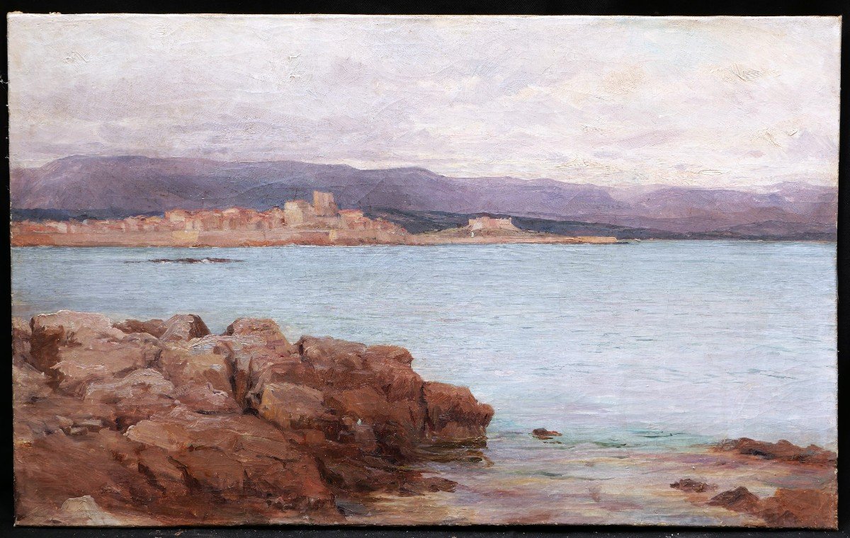 Attributed To Edgar Maxence, View Of Antibes-photo-3