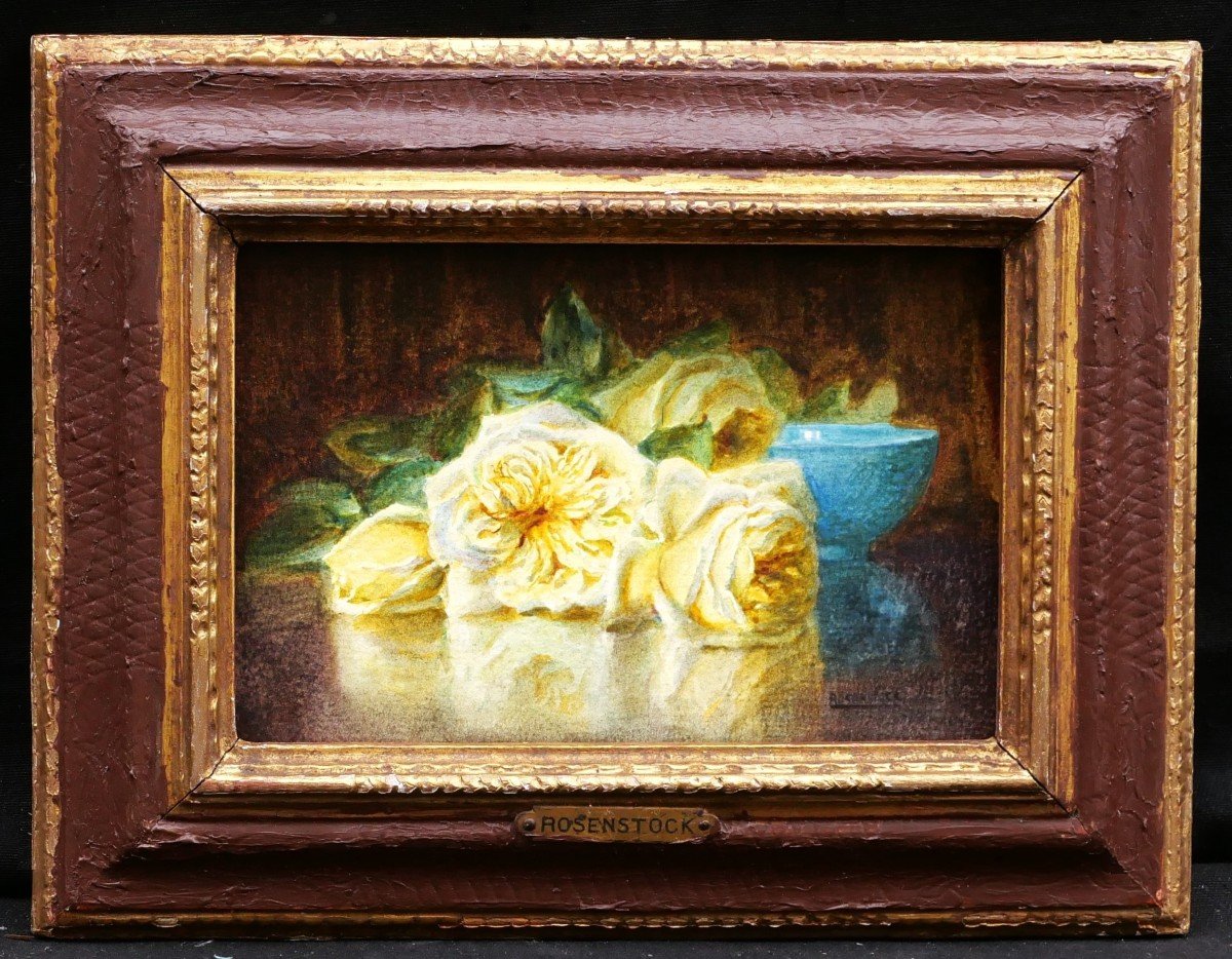 Isidore Rosenstock, Yellow Roses And Turquoise Bowl-photo-4