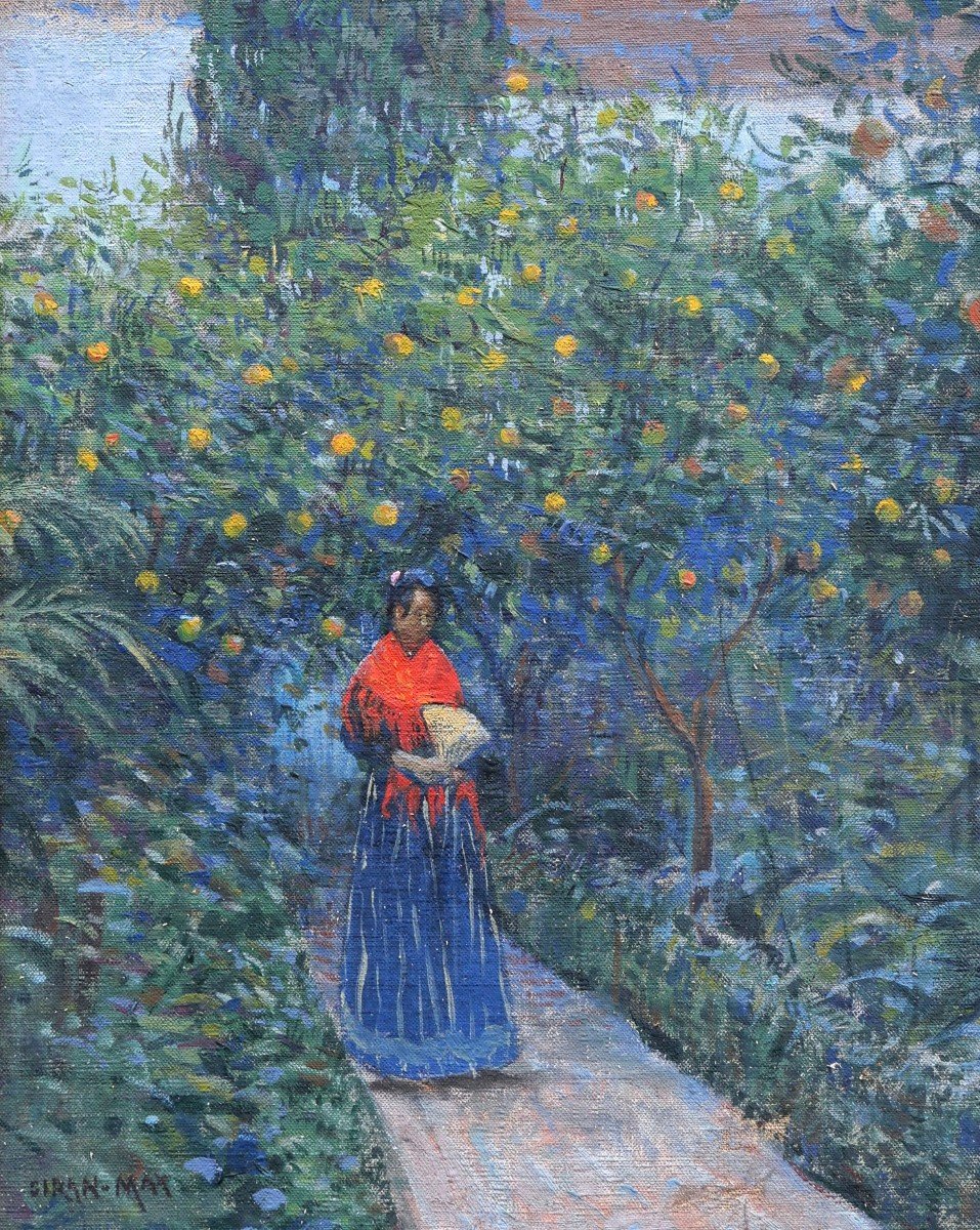 Léon Giran-max, Sevillian Woman Among The Orange Trees-photo-2