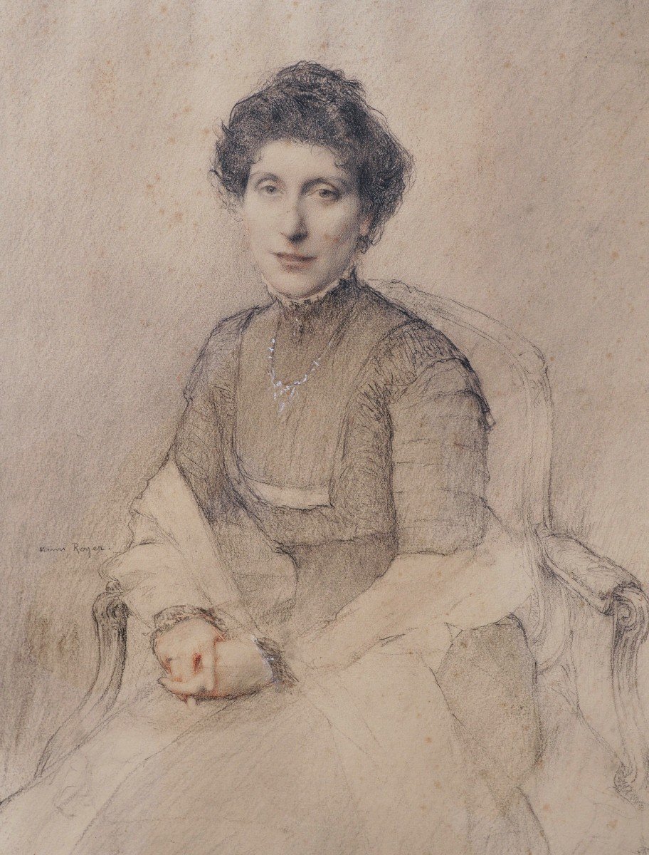 Henri Paul ROYER, Portrait de femme assise