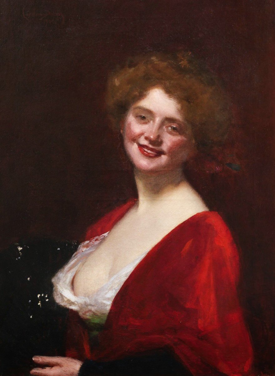 Charles émile Auguste Durand, Known As Carolus-duran, Portrait Of A Young Woman Smiling With A Low Neckline