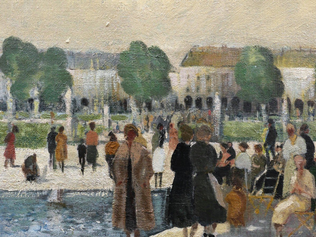 Attributed To élie Anatole Pavil, Lively Scene At The Tuileries-photo-2