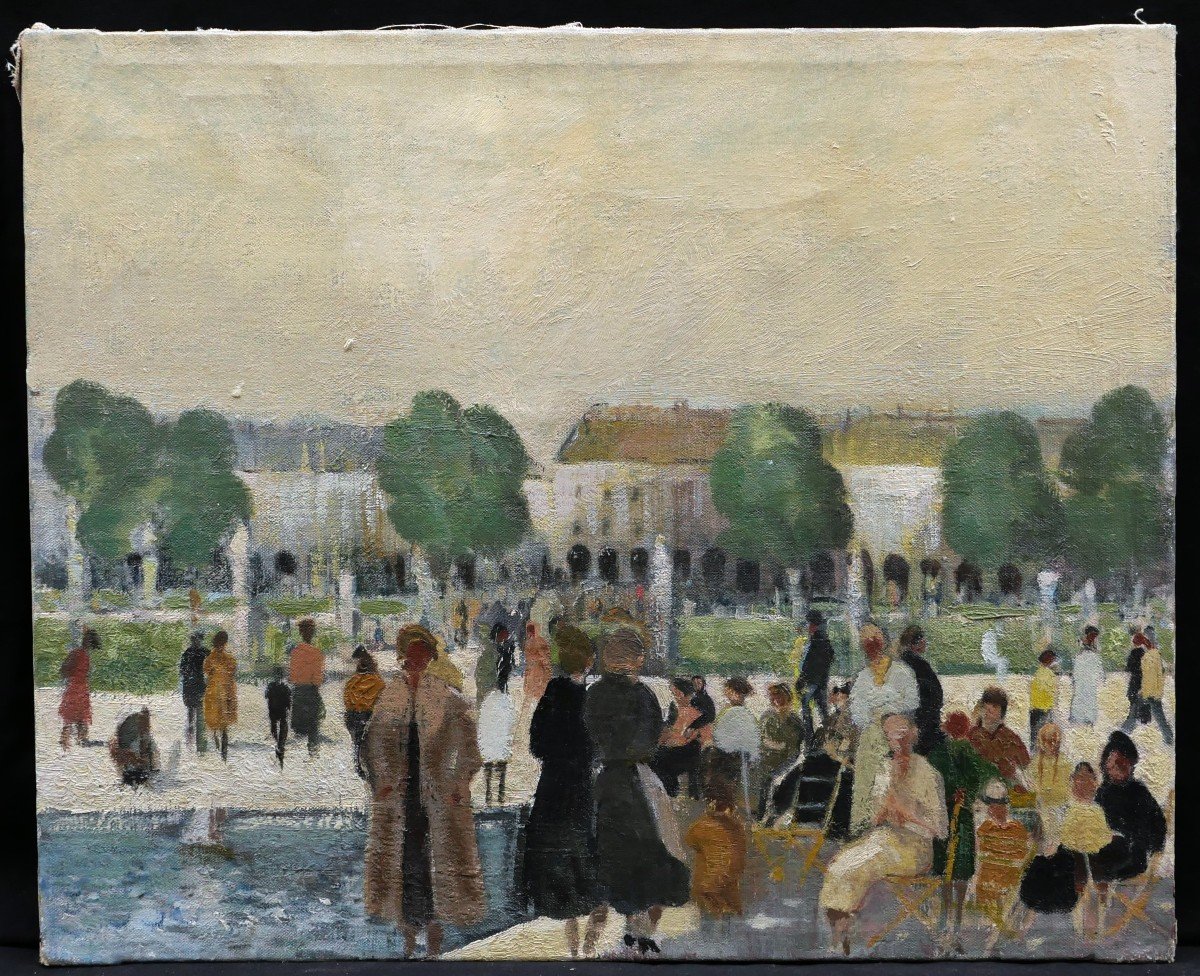 Attributed To élie Anatole Pavil, Lively Scene At The Tuileries-photo-4