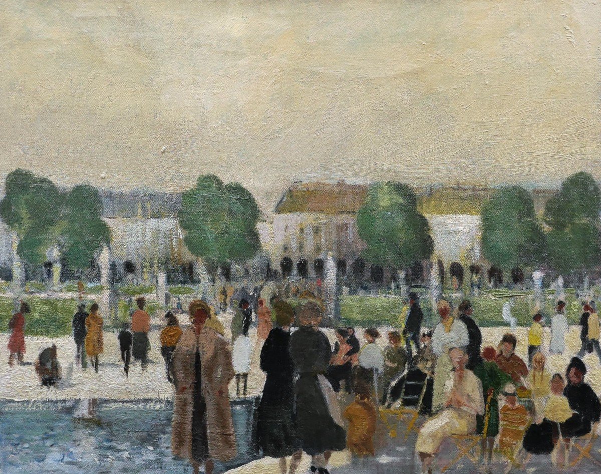 Attributed To élie Anatole Pavil, Lively Scene At The Tuileries