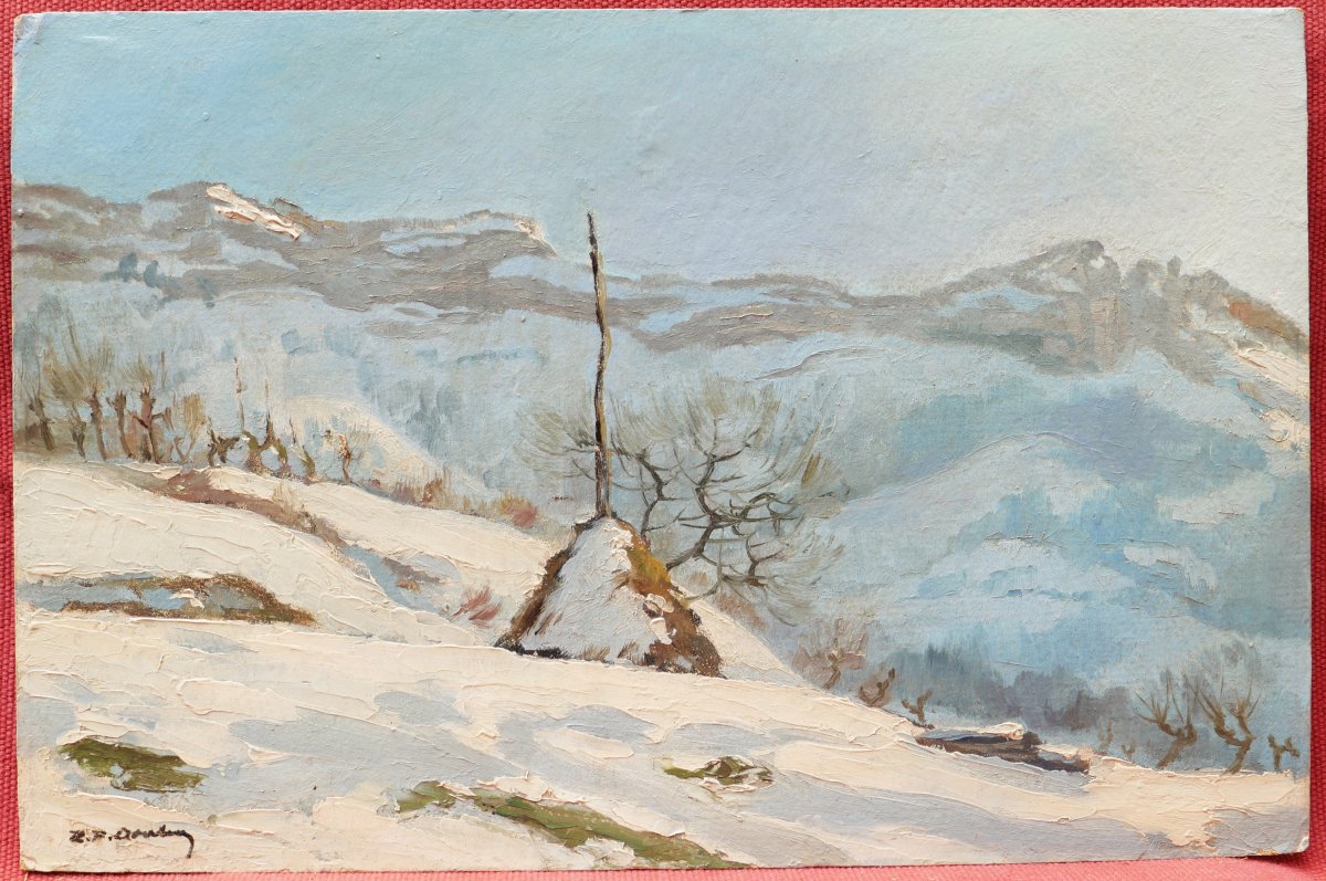 École FRANÇAISE de la fin du XIXème siècle, Malleval-en-Vercors en hiver sous la neige-photo-4