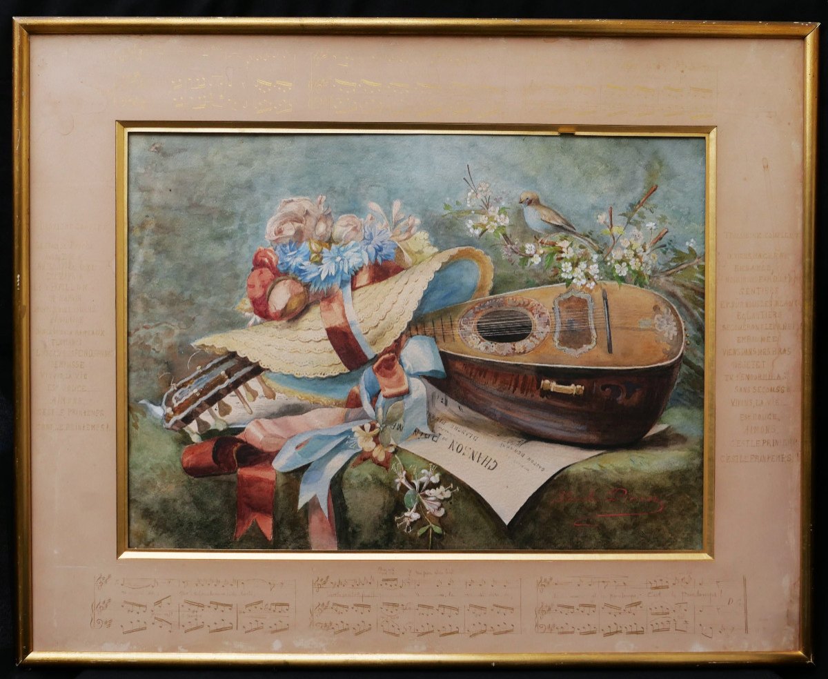 Blanche PIERRON, Nature morte musicale (Chanson du Printemps)-photo-1