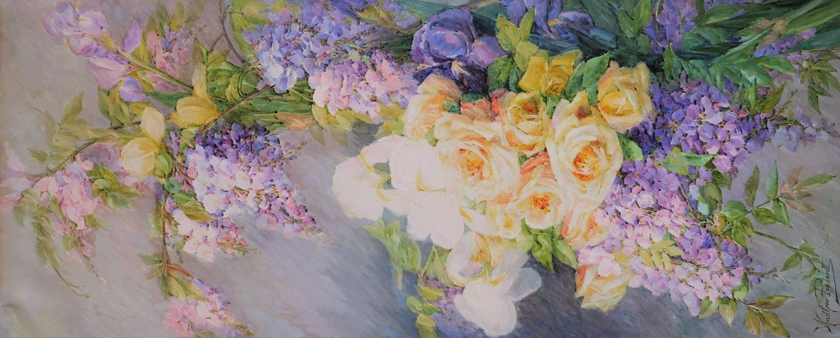 Andrée Ponsard, Roses And Wisteria-photo-2