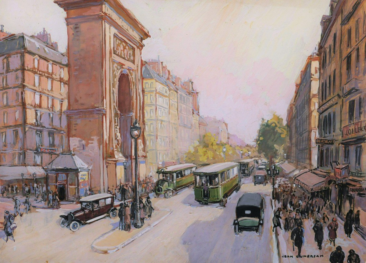 Jean Dumersan, Animated View In Front Of Porte Saint-denis In Paris