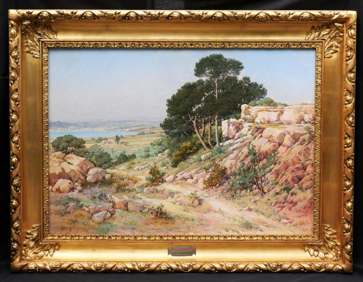 édouard Caillol, Landscape By The Sea In The Surroundings Of Marseille (large Format)-photo-1